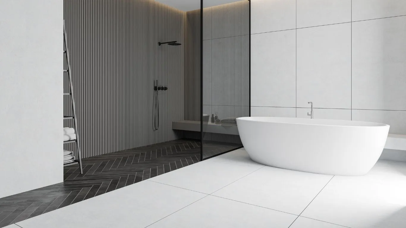 Realizacja łazienki ze spieków kwarcowych